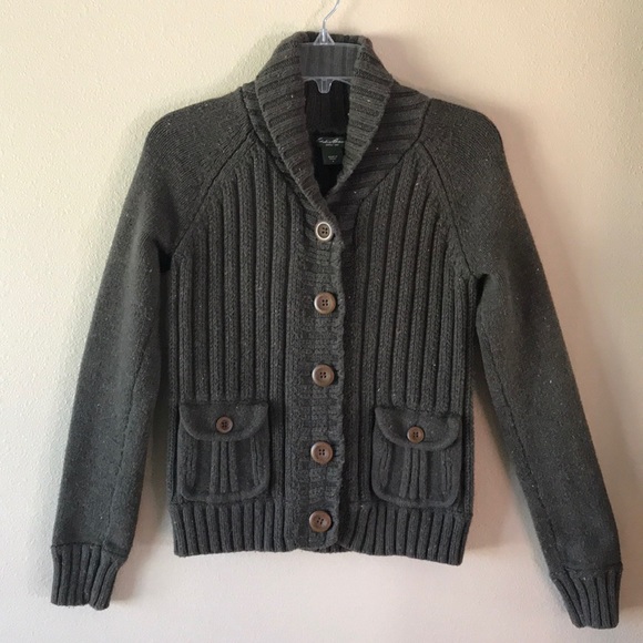 Eddie Bauer Sweaters - Eddie Bauer Olive Green Cardigan
